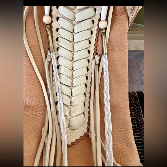 Rare Fort Grizzly handmade leather fringe jacket beaded horsehair RTL 1100 S EUC - Picture 3 of 8